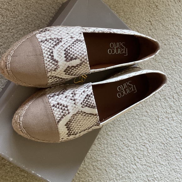Franco Sarto Shoes - Franco Sarto Snakeskin Espadrilles - Cream and Brown